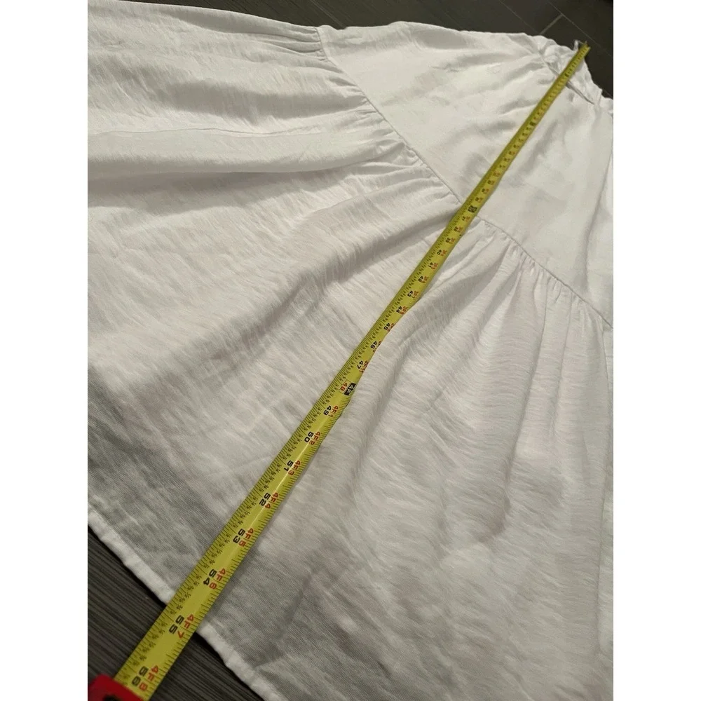 Abercrombie & Fitch White Tiered Cutout Maxi Dress Size Large‎ Tall Prairie Boho